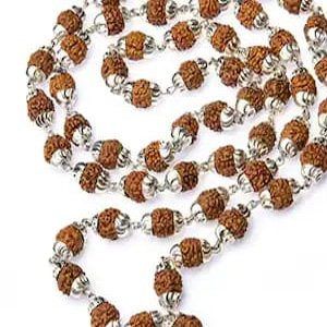 Original Five face Rudraksha jaba malai silver 108